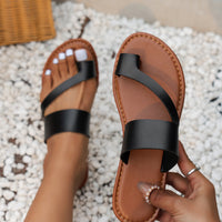 Fashionable Flat-Bottomed, Simple And Lightweight Indoor Anti-Slip Cross-Shaped Slippers For Women To Wear Outside, Summer Beach Flip-Flops