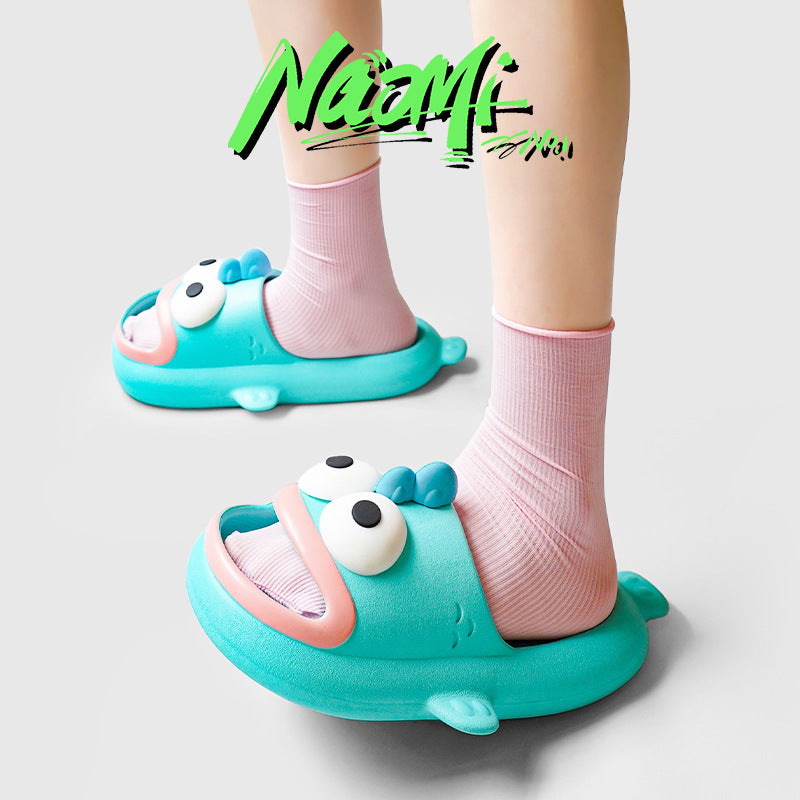Ugly Fish Slippers For Women To Wear In Summer, Soft-Soled Anti-Slip Indoor Couple Slippers For Home Use