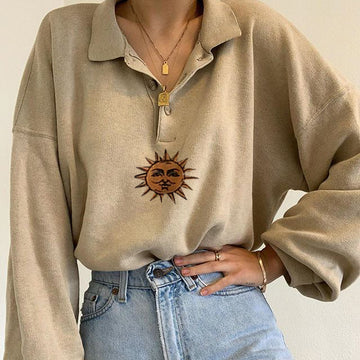 Sun Print Long Sleeve Sweatshirt