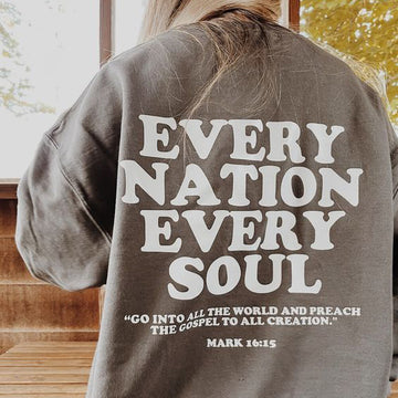 Every Nation Every Soul Printed Women's Casual Sweatshirt