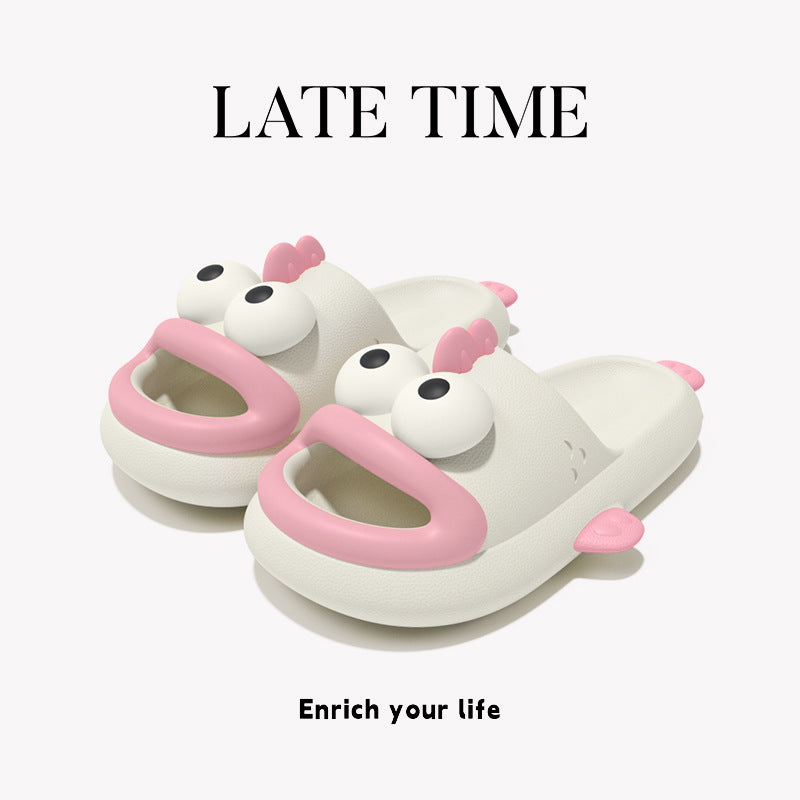 Ugly fish slippers for women to wear in summer, soft-soled anti-slip indoor couple slippers for home use