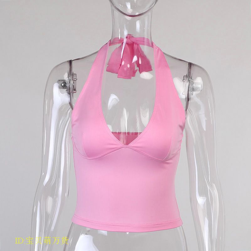 V-neck Chest Strap Slim Top