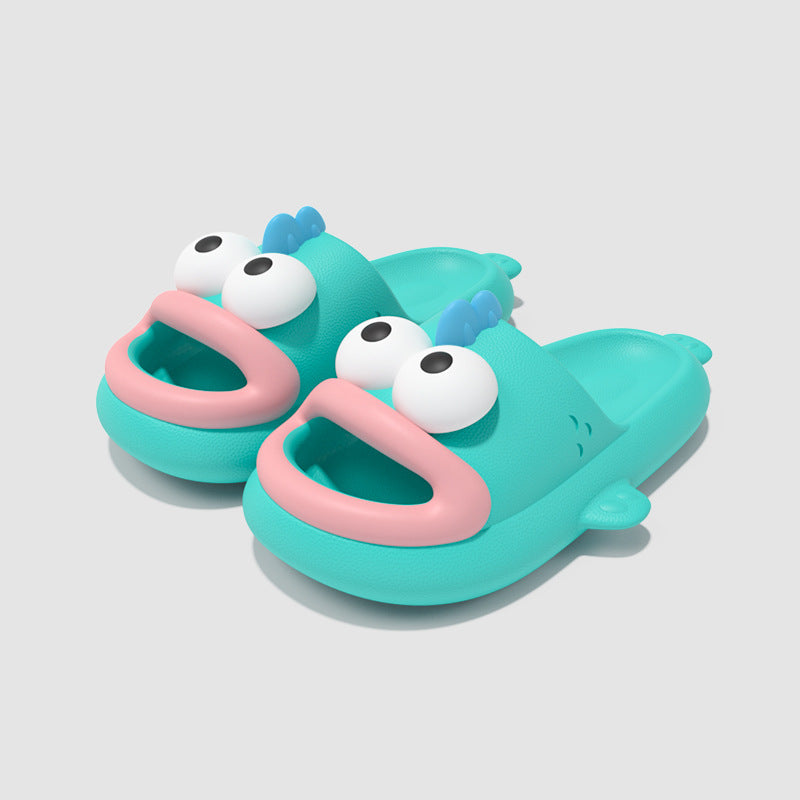 Ugly fish slippers for women to wear in summer, soft-soled anti-slip indoor couple slippers for home use