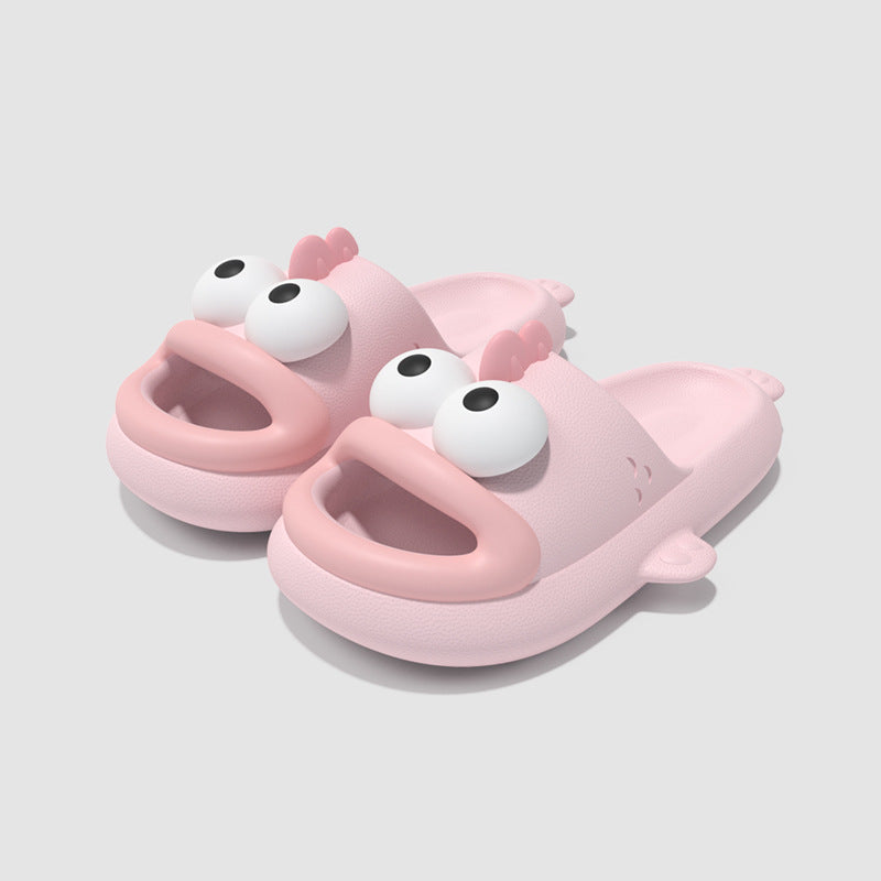 Ugly fish slippers for women to wear in summer, soft-soled anti-slip indoor couple slippers for home use