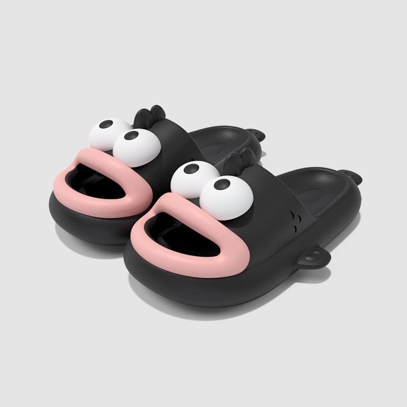 Ugly fish slippers for women to wear in summer, soft-soled anti-slip indoor couple slippers for home use