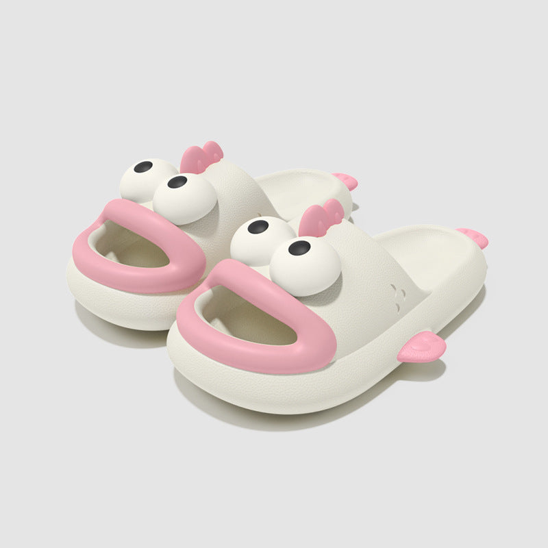 Ugly fish slippers for women to wear in summer, soft-soled anti-slip indoor couple slippers for home use