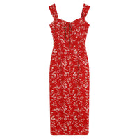 Floral red camisole dress