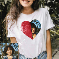 Custom Sequin Kids T-Shirts (Heart)