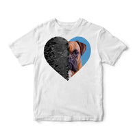 Custom Sequin Kids T-Shirts (Heart)