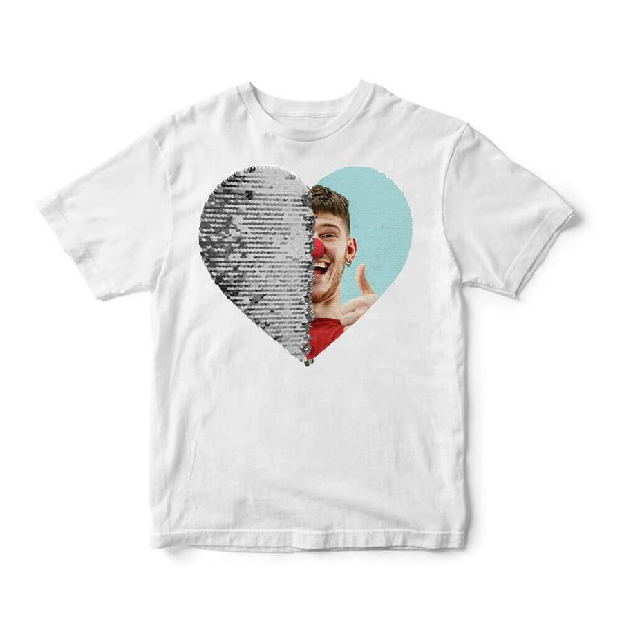 Custom Sequin Kids T-Shirts (Heart)