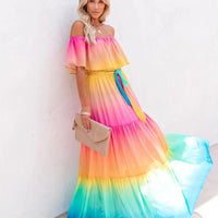 Gradient Print Maxi Dress