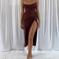 Sexy Solid Color Slit Dress