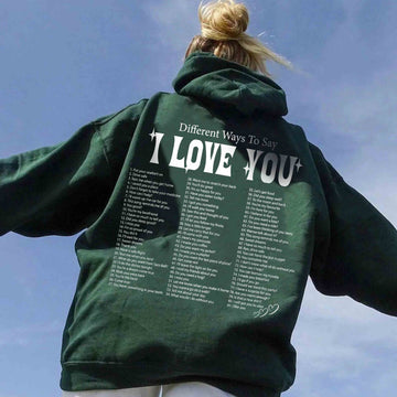 Different Ways To Say I Love You Print Women's Casual Hoodie