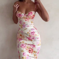 sleeveless printed dress