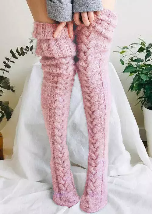 Warm Over Knee Extra Long Knitted Socks