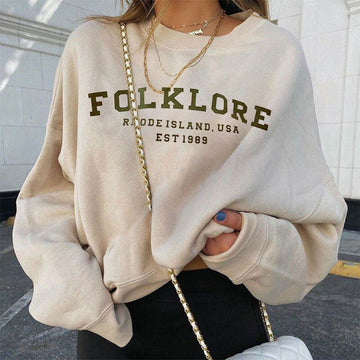 Ladies Taylor Swift Folklore Printed Casual Sweatshirt