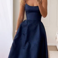 Elegant Solid Color Slip Dress