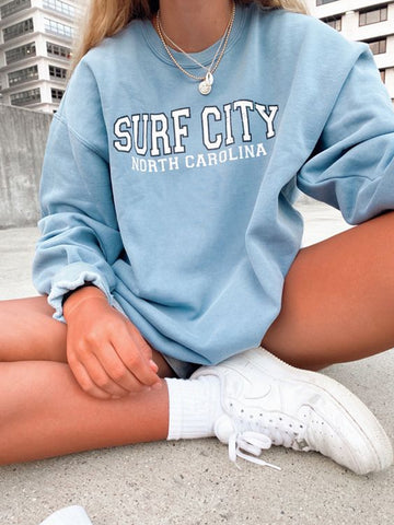 Surf City Print Women's Sweatshirt