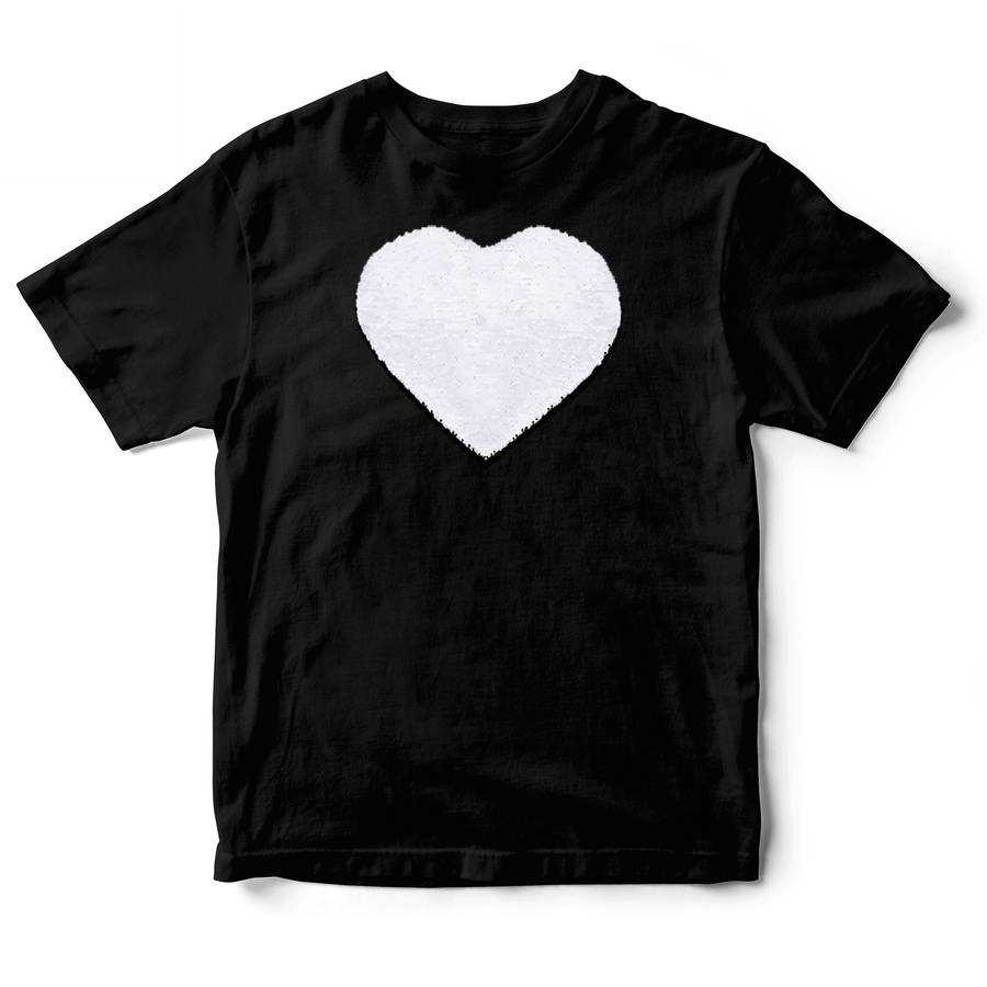 Custom Sequin Kids T-Shirts (Heart)