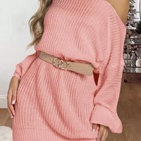 Long Sleeve O-Neck Sweater Mini Dress