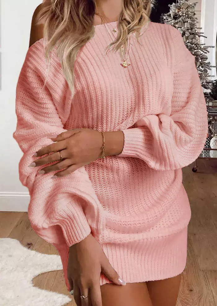 Long Sleeve O-Neck Sweater Mini Dress