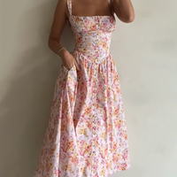 Printed summer strappy dress