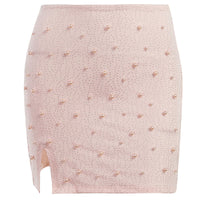 Side Split Skirt Mini & Long Skirt Pink